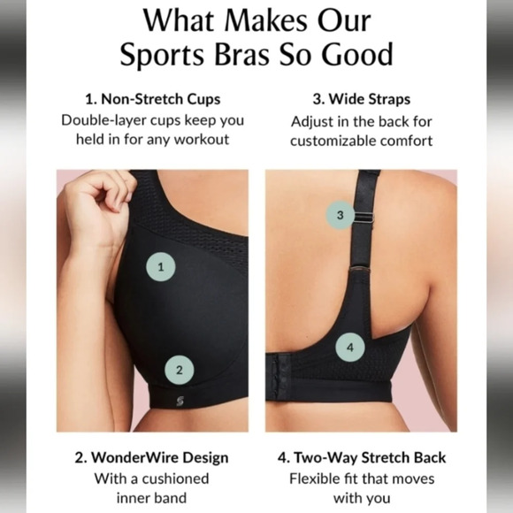 GLAMORISE High Impact Seamless Underwire Sports Bra Plus Size 44H Cafe - Picture 5 of 12